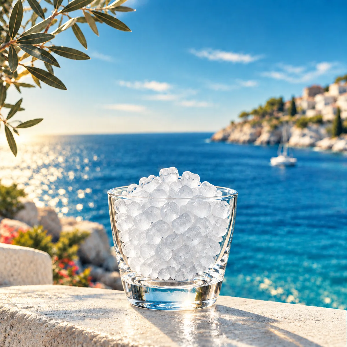 Verre de petits glaçons